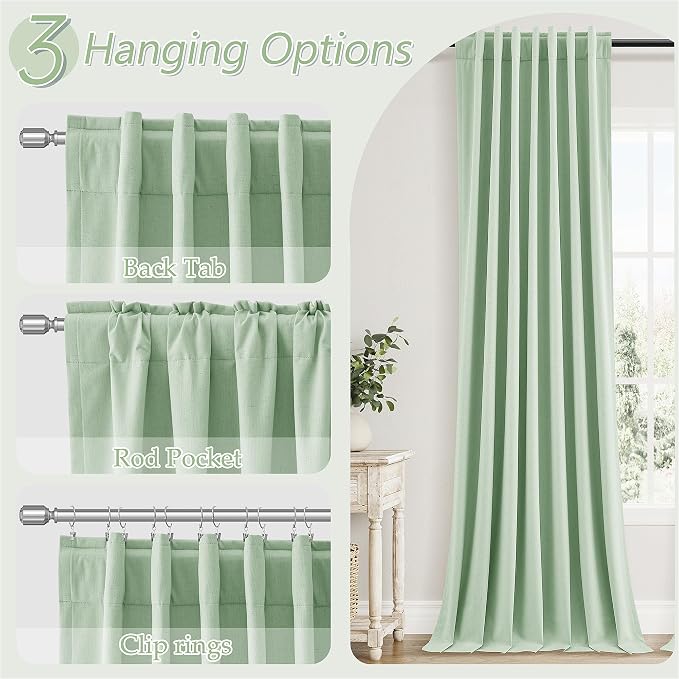 Guken 100% Blackout Curtains 72 Inch Length 2 Panels Set - Image 6