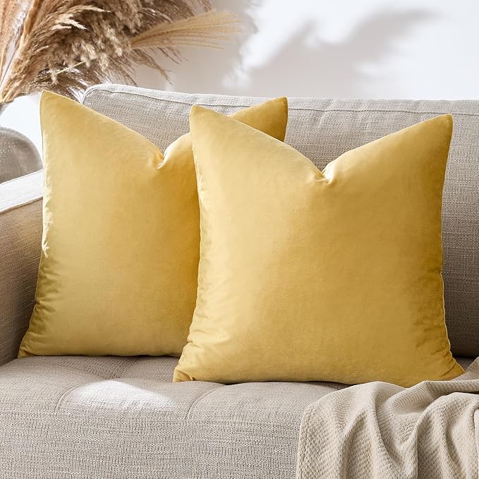 GIGIZAZA Decor Throw Couch Pillow Covers, Velvet Pillow Cases 24 x 24inch - Image 8