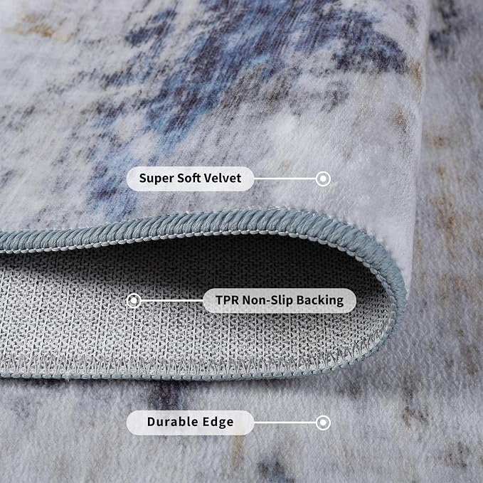 Toneed 2x6 Runner Rug Modern Abstract Hallway Rug Washable Non Slip Rubber Rugs - Image 4