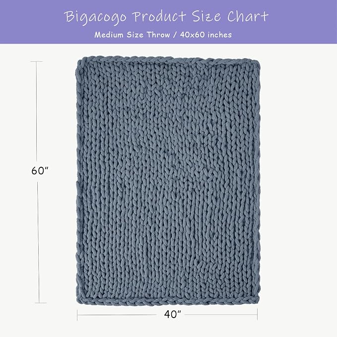 Bigacogo Chunky Knit Throw Blanket - Image 2