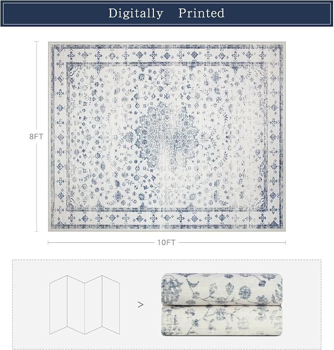 Washable Rugs 8x10 Area Rugs for Living Room, Rugs for Bedroom, Large Carpets - Image 2