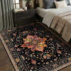 Area Rugs 5'x8' Washable Non-Slip, Floral Vintage Distress Print Pattern - Image 4