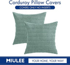 MIULEE Pack of 2 Corduroy Decorative Throw Pillow Covers 18x18 Inch Soft Boho - Image 6