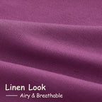 Nanspring Grape Purple Linen Curtains 96 Inch Long 2 Panels Set - Image 5