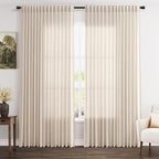 Extra Wide 100 Inch Linen Curtains by Nanspring