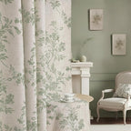 Floral Blackout Curtains Sage Green Printed Curtains Floral Blackout Curtains by Unknown