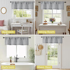 Valances for Windows, Light Filtering Faux Linen Textured Small Short Window - Image 7