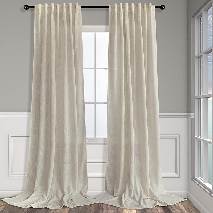 Flax Linen Curtains 108 Inches Long by Pitalk