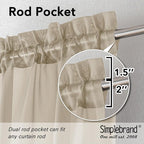 Simplebrand Taupe Sheer Curtains 96 Inches Long, Light Filtering Light Brown - Image 2