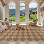 Lahome Colette Checkered Easy Jute Rug, 9x12 Washable Dining Room Rug Indoor - Image 6