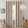 MIULEE 100% Blackout Linen Textured Curtains by MIULEE