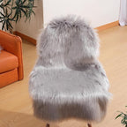 linmopm Faux Fur Rug Sheepskin Shag Fluffy Fuzzy Grey 2x3 ft Small Rugs - Image 2