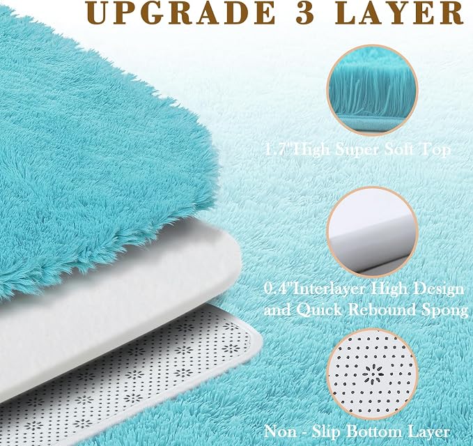 Rugs for Bedroom 4x6, Alfombras para Salas Shag Large Plush Soft Area Rug - Image 3