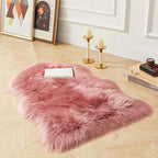 AMTOVO Faux Fur Rug, Blush Pink Small Area Rug, Fluffy Sheepskin Rug, Fuzzy - Image 2