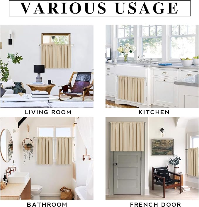 RYB HOME Cafe Curtains 24 inch Length, RV Curtains - Image 7