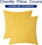 CaliTime Throw Pillow Covers Decorative 22 X 22 Inches Pack of 2 Cozy Chenille - Image 6