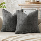 MIULEE Pack of 2 Couch Throw Pillow Covers 18x18 Inch Dark Gray Modern Boho by MIULEE