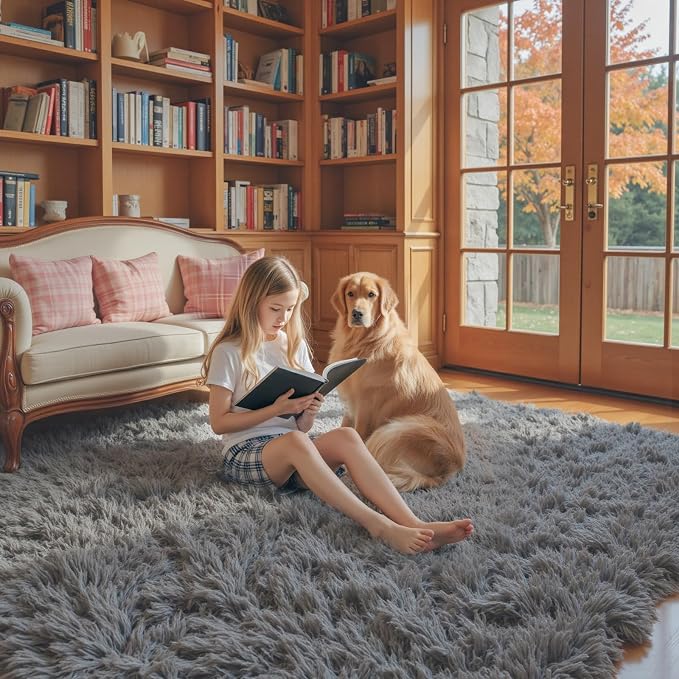 Rugs for Living Room 6x9, Alfombras para Salas Shag Large Plush Soft Area Rug - Image 6