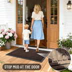 OLANLY Front Door Mat Outside Entrance 47x32, Heavy Duty Sturdy Natural Rubber - Image 6
