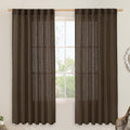 LAMIT Dark Brown 72 inch Linen Curtains by LAMIT