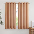 NICETOWN Thick Linen Burnt Orange Curtains 63 inches Long, Grommet Linen Weave by NICETOWN