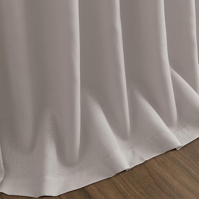 Nanspring Stone Grey Linen Curtains 96 Inches Long - Image 9