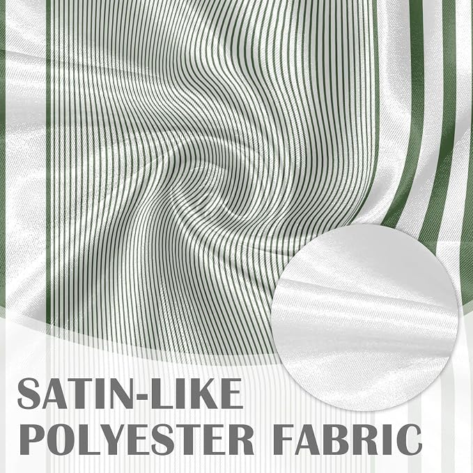 Emvency 2 Pack Valances Window Treatments, Striped Modern Green Farmhouse - Image 4