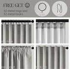 Topfinel Frost Grey Linen Curtains 84 Inches Long 2 Panels Set - Image 3