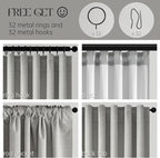 Topfinel Grey Linen Blackout Curtains 90 Inches Long - Image 6