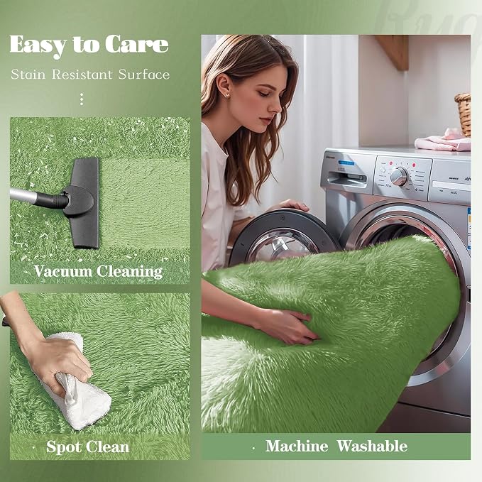 6x9 Area Rug for Living Room: Fluffy Shag Soft Washable Rugs Large Fuzzy Plush - Image 3
