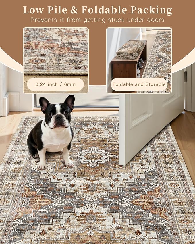 Madane Runner Rugs for Hallway 2x10 Long Washable Non-Slip Hallway Runner Rug - Image 6