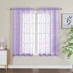 OWENIE Furman Light Purple Sheer Curtains 54 Inch Length 2 Panels Set by OWENIE