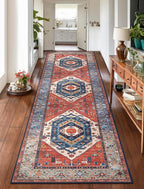SERISSA Runner Rug for Hallways, Long Boho Rug Vintage Rust Hallway Stair Ultra by SERISSAHomeDecorCollection