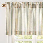 jinchan Valance Curtain Linen Textured Striped Window Curtain by JINCHAN