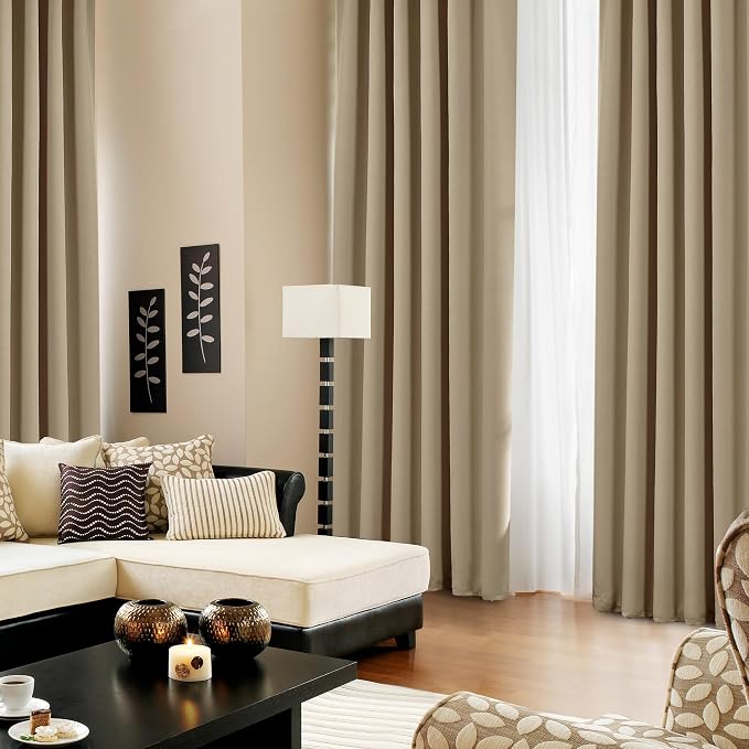 Deconovo Blackout Curtains, Thermal Insulated, W52 x L95 2 Panels, Back Tab - Image 4