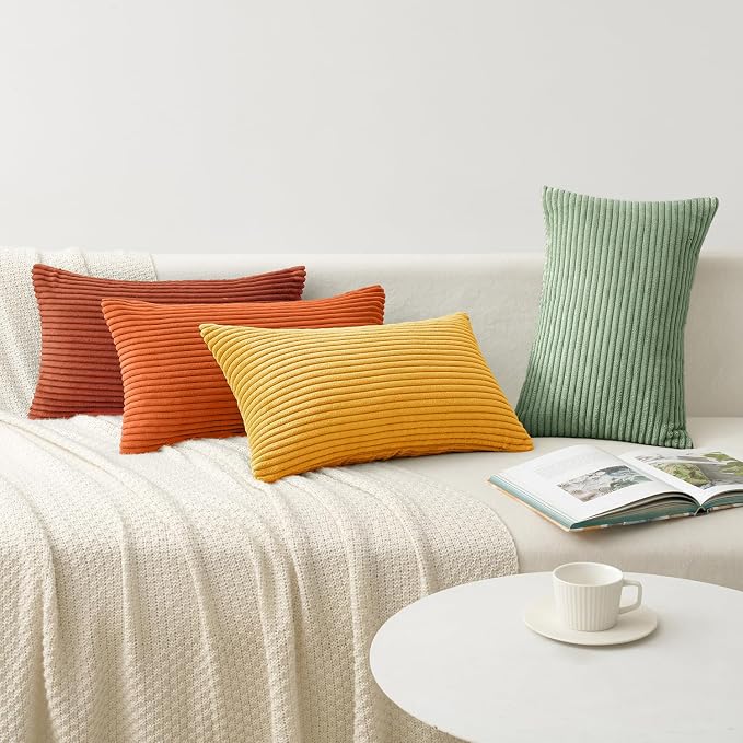 MIULEE Decorative Throw Pillow Covers 12x20 Inch Set of 4, Vibrant Cushion - Image 4