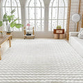 White Rabbit Plush Rug 6'x9', Fluffy Faux Fur Shaggy Area Rug by CHOVY