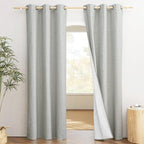 NICETOWN Grey Noise and Lights Block Out Curtains, 2 Panels, 42-inch W by by NICETOWN