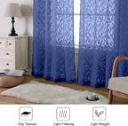 Lecloud Leia Dusty Blue Sheer Curtains 72 Inch Length 2 Panels, Airy & - Image 3
