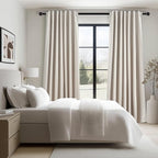 Oatmeal Blackout Curtains for Living Room 100 Inch Long 2 Panels, Linen - Image 7