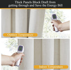 RYB HOME 100% Blackout Curtains Natural Linen Blended, Thermal Insulated Room - Image 3