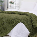 Bigacogo Chunky Knit Throw Blanket by Bigacogo