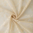 YJ YANJUN Vintage Lace Curtains 72 Inches Long-Victorian Flower Beige Voile - Image 6