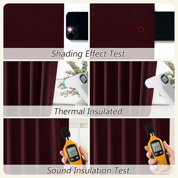 Guken 100% Blackout Curtains 120 Inch Length 2 Panels Set - Image 5