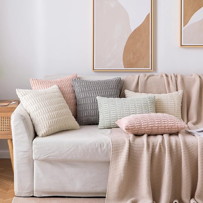 MIULEE Pack of 2 Corduroy Decorative Throw Pillow Covers 18x18 Inch Soft Boho - Image 4