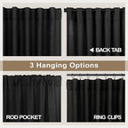 Pitalk 102 Inch Long Curtains Black - Image 5