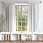Lootkell 2 Pack Modern Silver Curtain Rods - Image 3