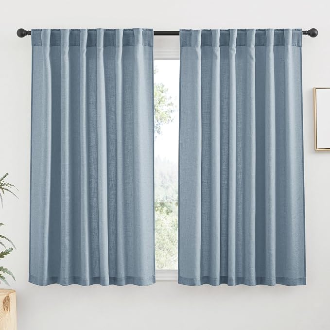 RYB HOME Semi Sheer Curtains 63 inch Length, Light Filtering Airy Privacy by RYBHOME