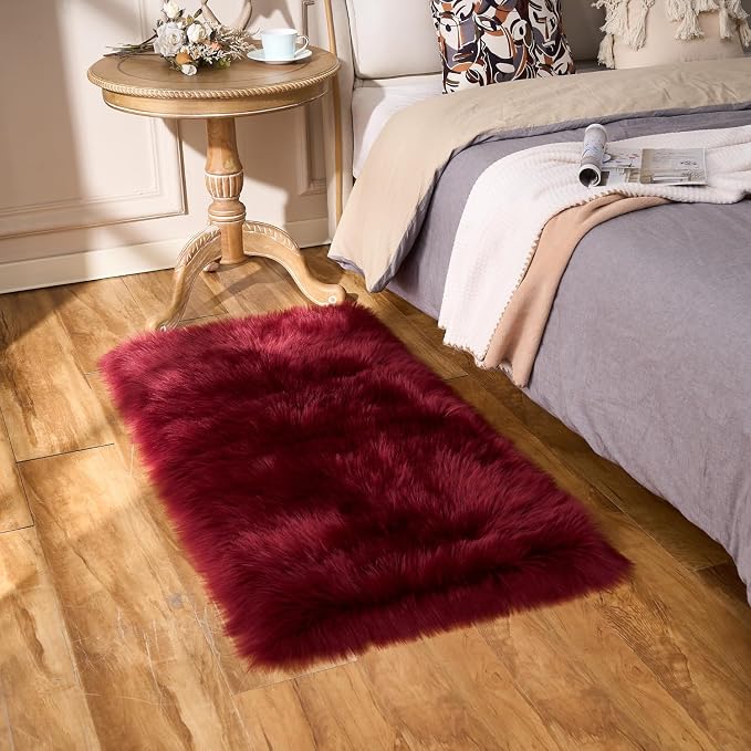 EasyJoy Ultra Soft Fluffy Shaggy Area Rug Faux Fur Rug Chair Cover Seat Pad - Image 6