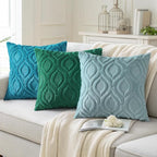 decorUhome Summer Throw Pillow Covers 24x24 Inch Set of 2, Soft Plush Faux Wool - Image 4